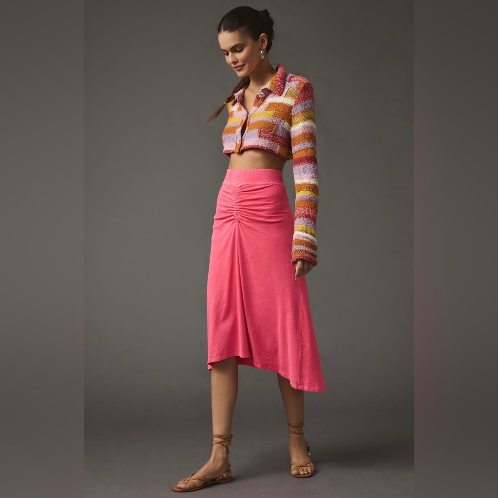 Sundry Ruched Midi Skirt